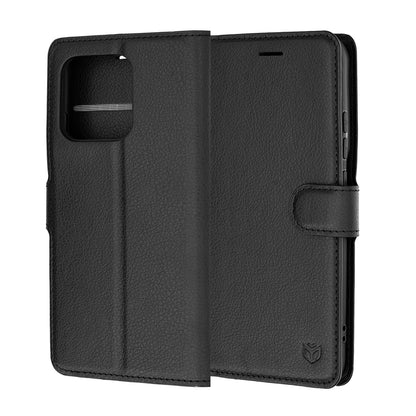 Custodia per Motorola Edge 70 Pro, Techsuit, Leather Folio, Nera