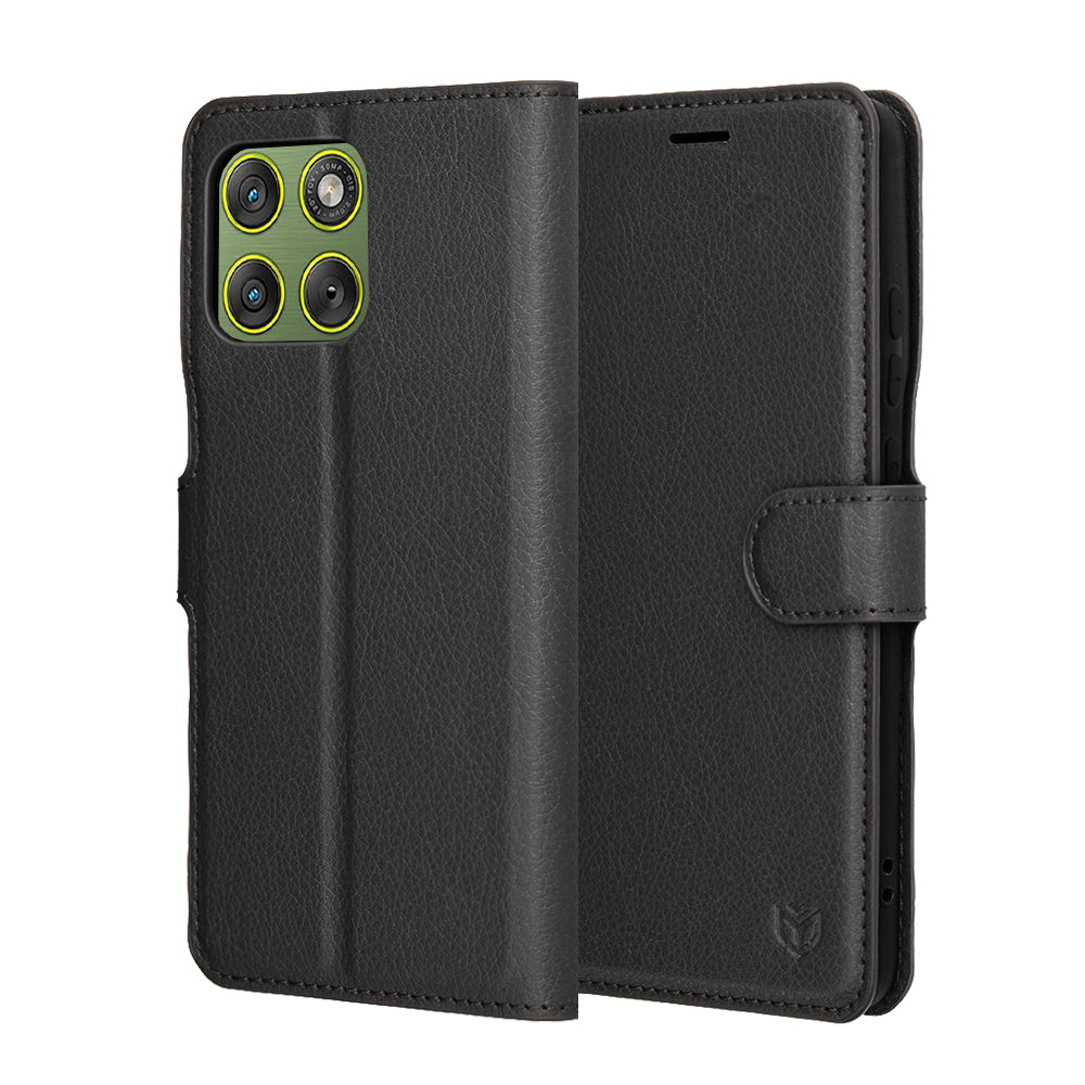 Custodia per Motorola Edge 70, Techsuit, Leather Folio, Nera