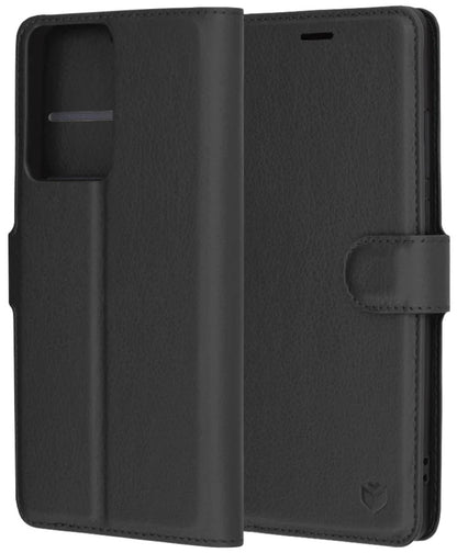 Custodia per Motorola Moto G85, Techsuit, Leather Folio, Nera