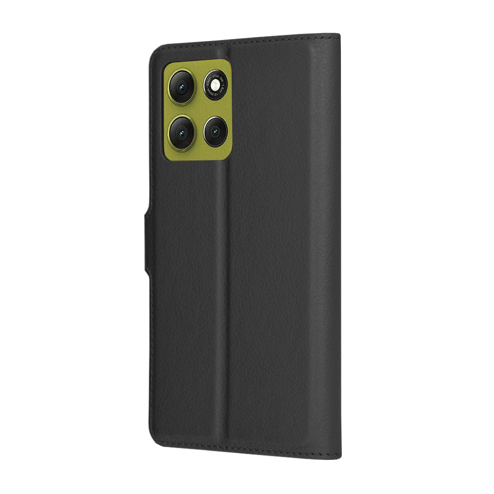 Coque pour Motorola Moto G86, Techsuit, Leather Folio, Noire