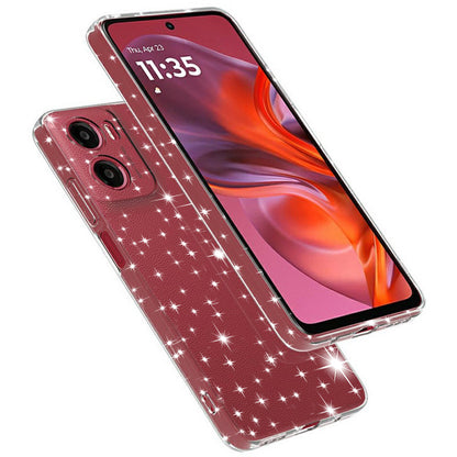 Coque pour Motorola Moto E15 / G05, Techsuit, SparkleSkin, Transparente