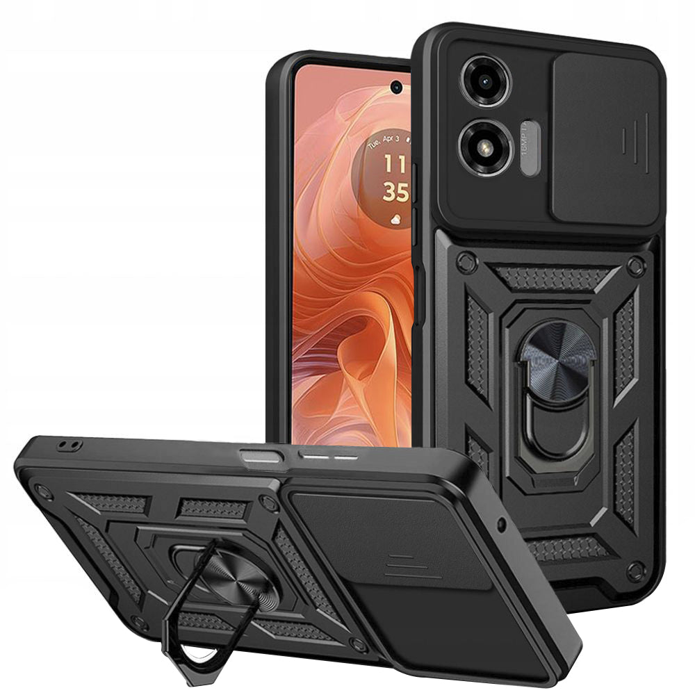 Custodia per Motorola Moto G04s / E14 / G04 / G24, Techsuit, CamShield, Nera