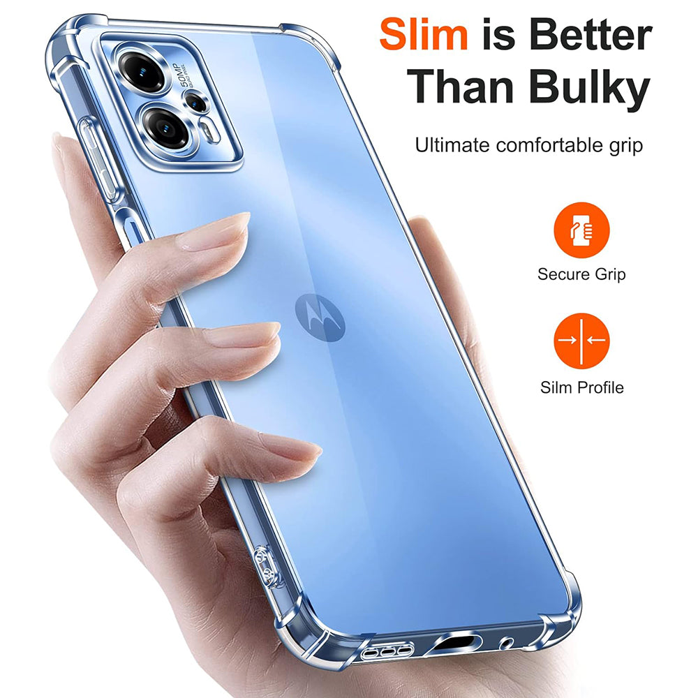 Custodia per Motorola Moto G04s / E14 / G04 / G24, Techsuit, Shockproof Clear, Trasparente