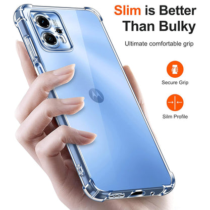 Custodia per Motorola Moto G04s / E14 / G04 / G24, Techsuit, Shockproof Clear, Trasparente