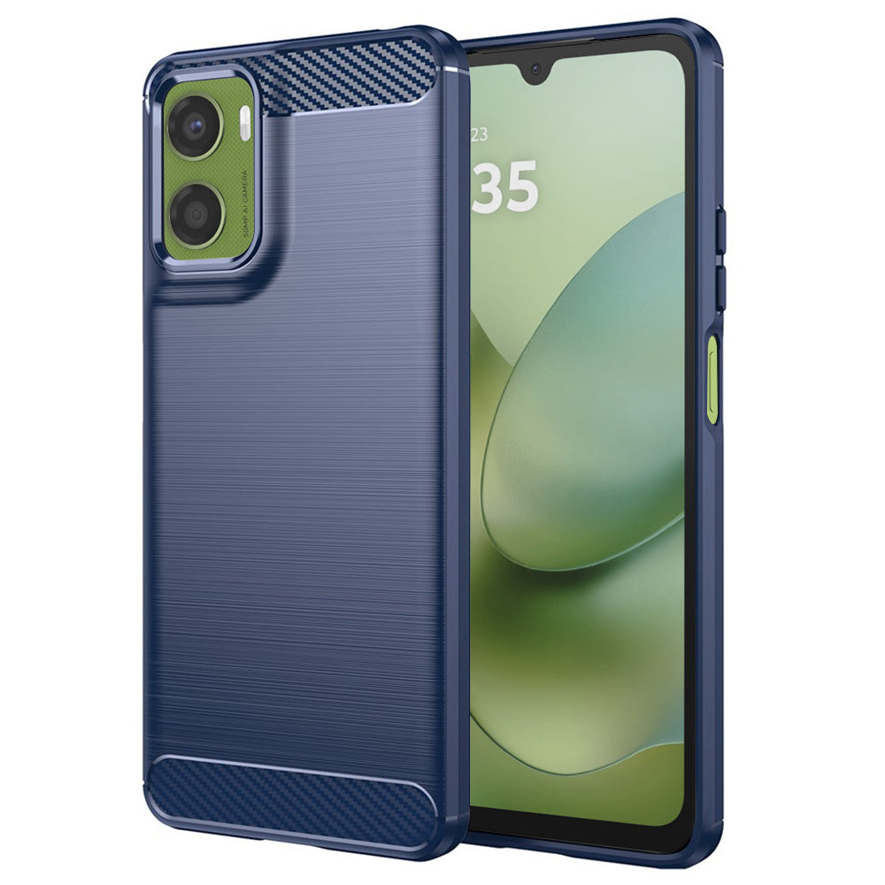 Custodia per Motorola Moto G06 Power / G06, Techsuit, Carbonio, Blu