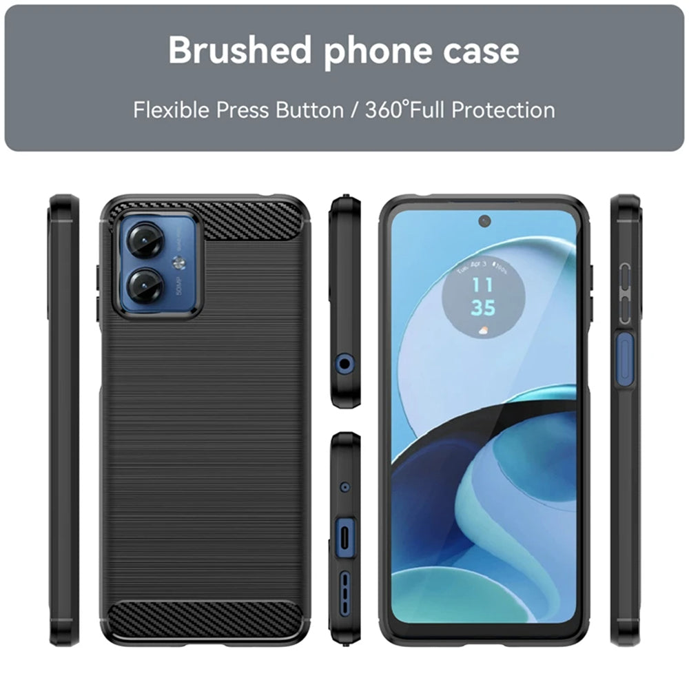 Coque pour Motorola Moto G14, Techsuit, Carbone, Bleue