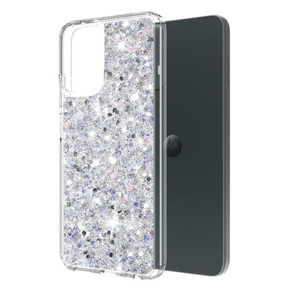 Hülle für Motorola Moto G14, Techsuit, Glitzernd, Weiß