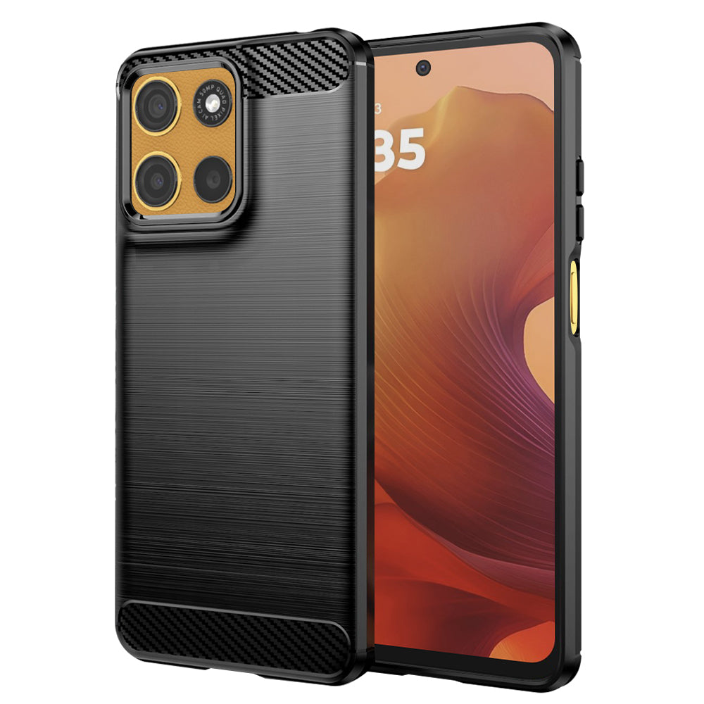 Custodia per Motorola Moto G15 / G15 Power, Techsuit, Carbonio, Nera