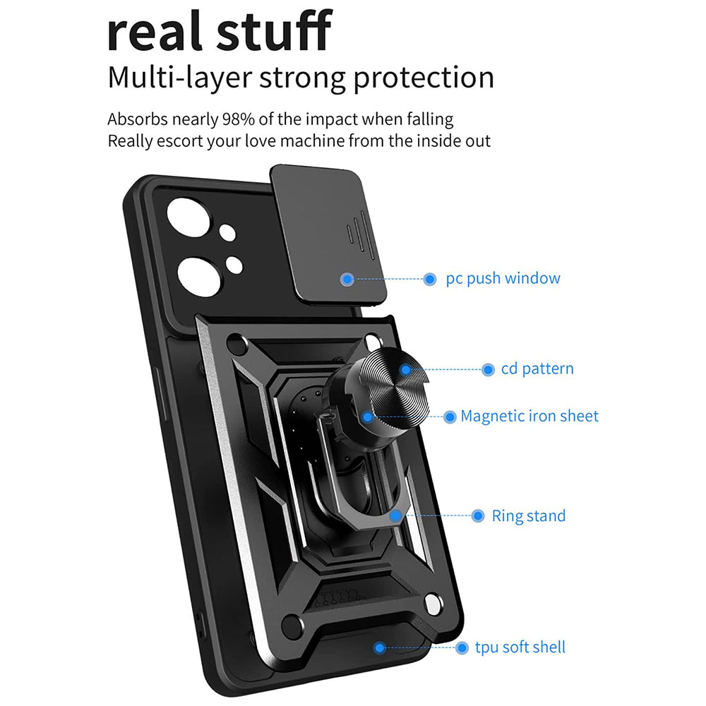 Coque pour Motorola Moto G32, Techsuit, CamShield, Noire
