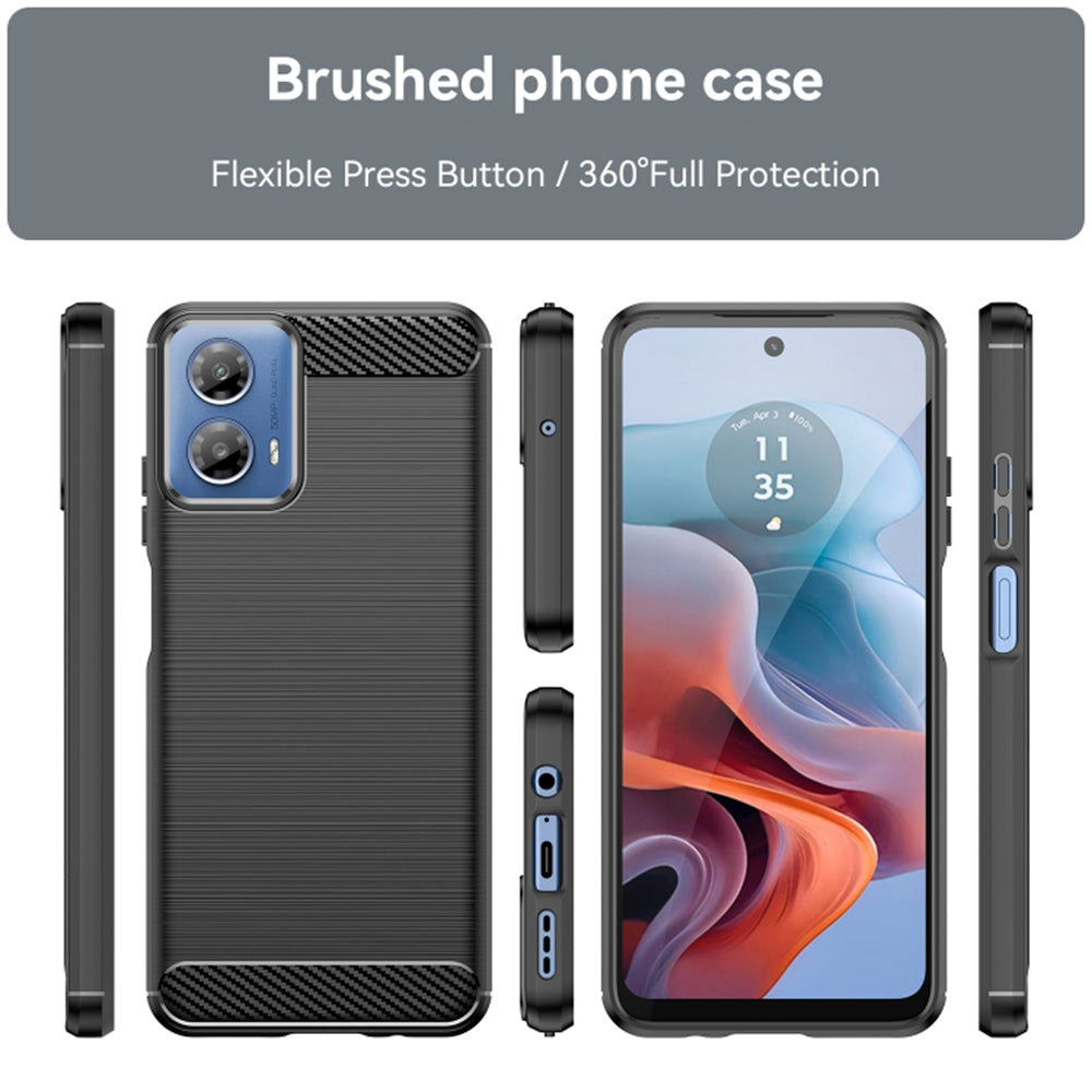 Coque pour Motorola Moto G45 / G34, Techsuit, Carbone, Noire