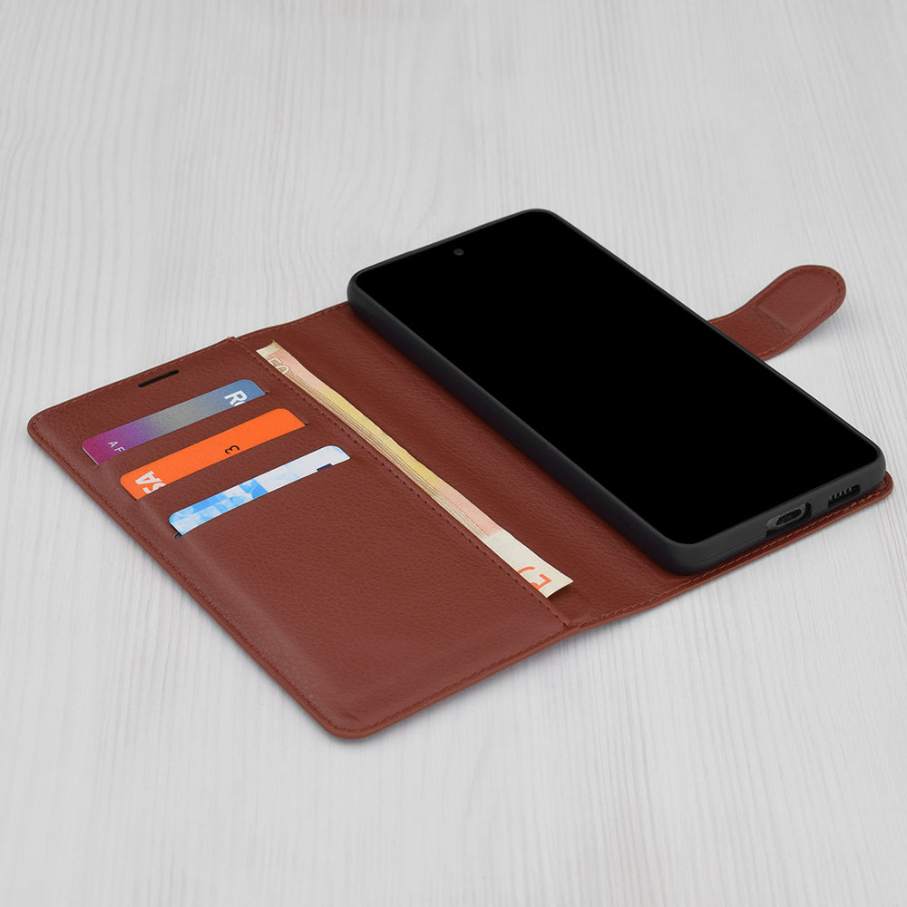 Étui pour Motorola Moto G45 / G34, Techsuit, Leather Folio, Marron