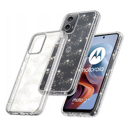 Custodia per Motorola Moto G45 / G34, Techsuit, SparkleSkin, Trasparente