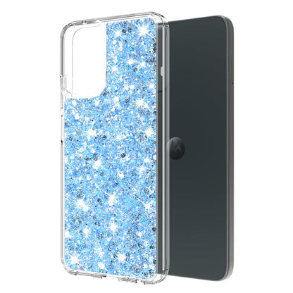 Hülle für Motorola Moto G45 / G34, Techsuit, Glitzernd, Blau