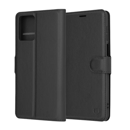 Custodia per Motorola Moto G54, Techsuit, Leather Folio, Nera