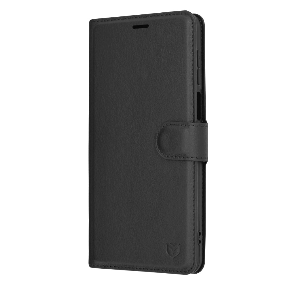 Custodia per Motorola Moto G54, Techsuit, Leather Folio, Nera