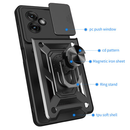 Custodia per Motorola Moto G55, Techsuit, CamShield, Nera