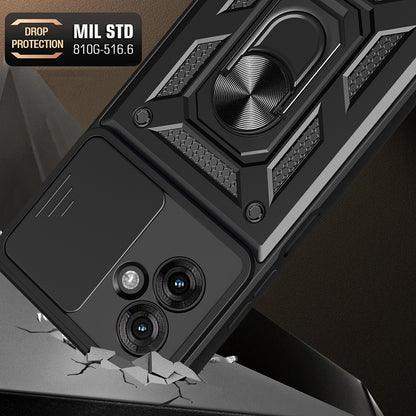 Custodia per Motorola Moto G55, Techsuit, CamShield, Nera