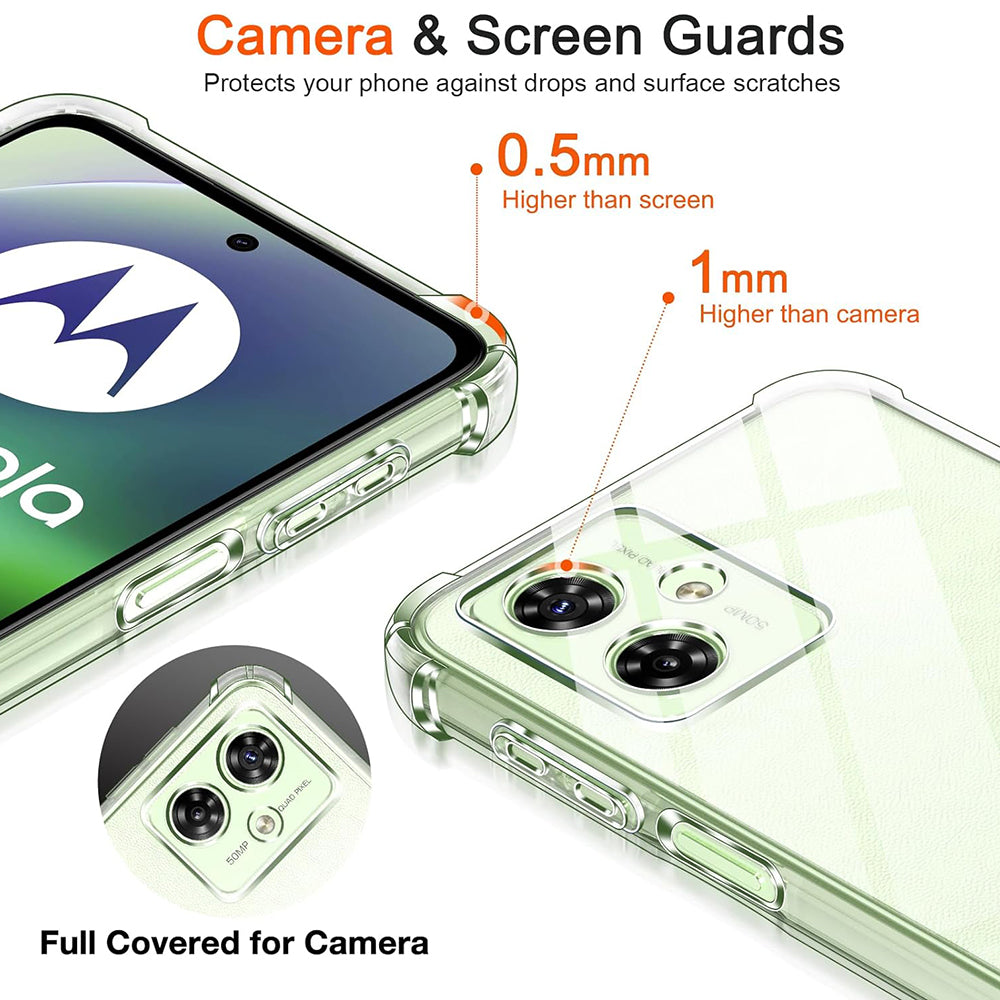 Custodia per Motorola Moto G55, Techsuit, Shockproof Clear, Trasparente