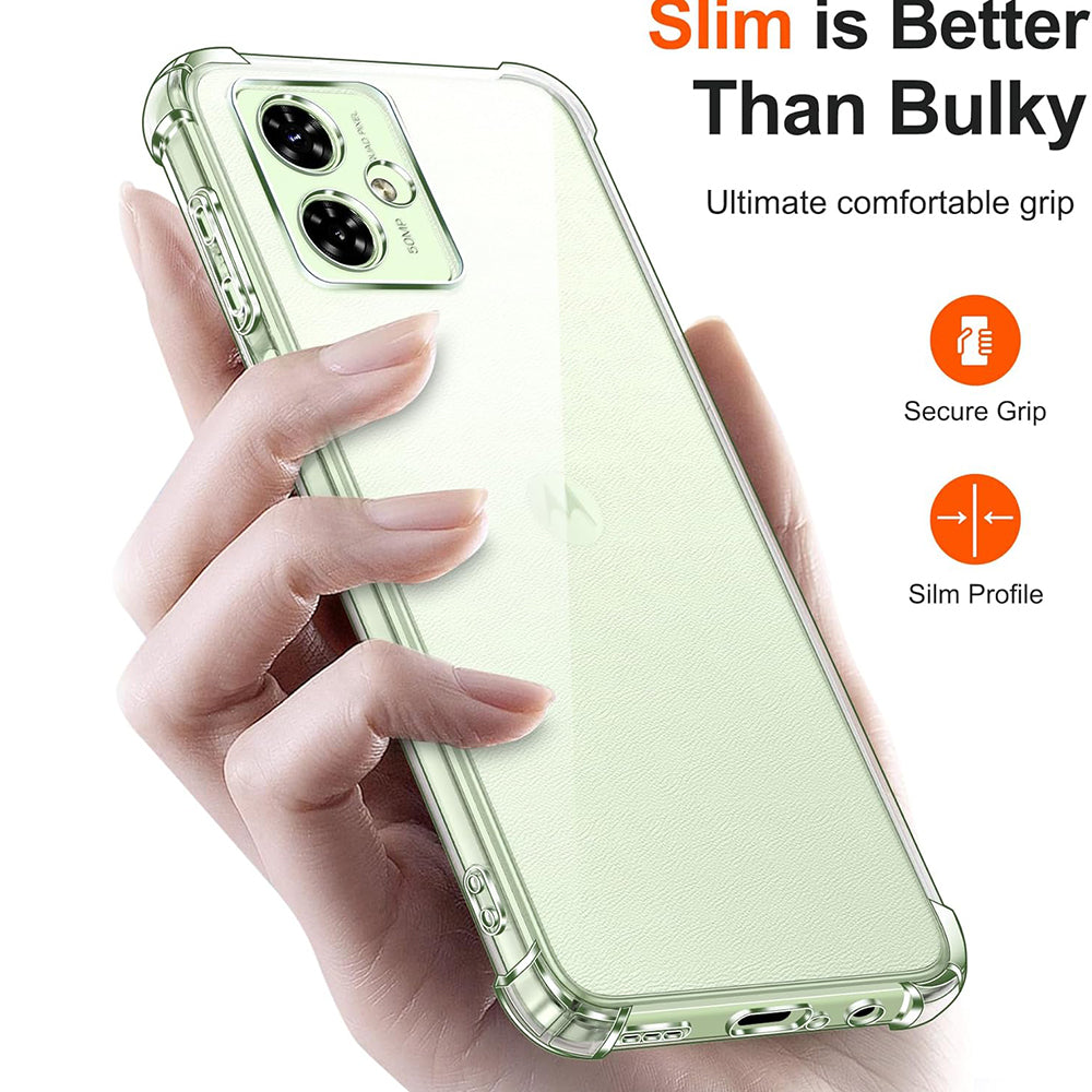 Custodia per Motorola Moto G55, Techsuit, Shockproof Clear, Trasparente