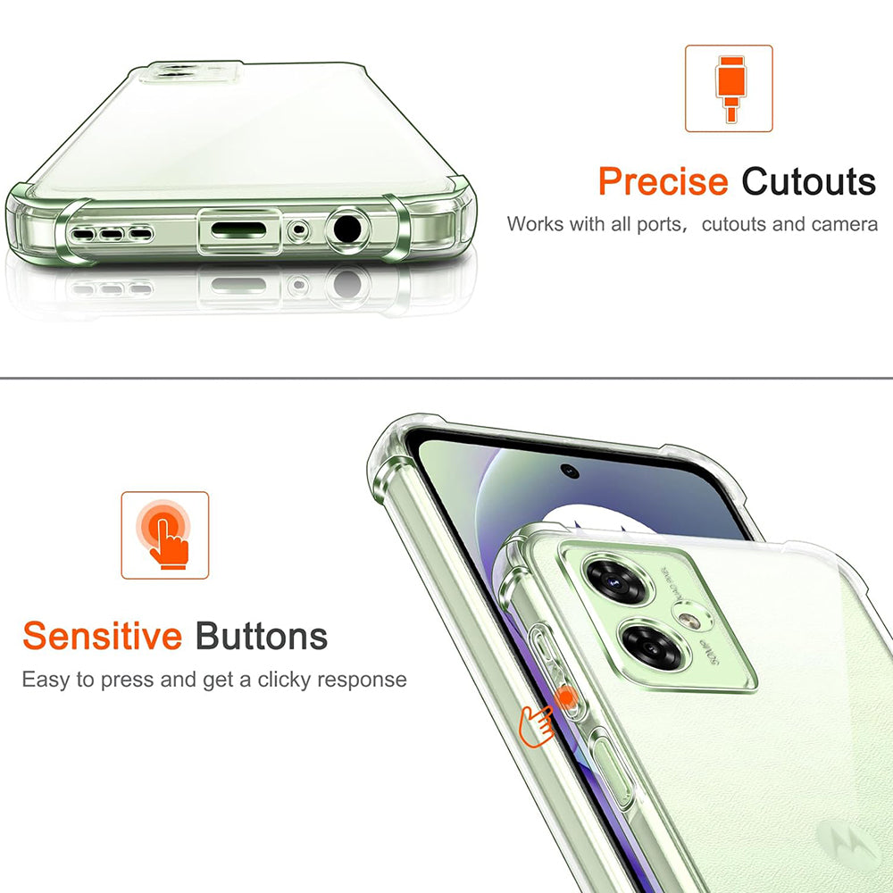 Custodia per Motorola Moto G55, Techsuit, Shockproof Clear, Trasparente