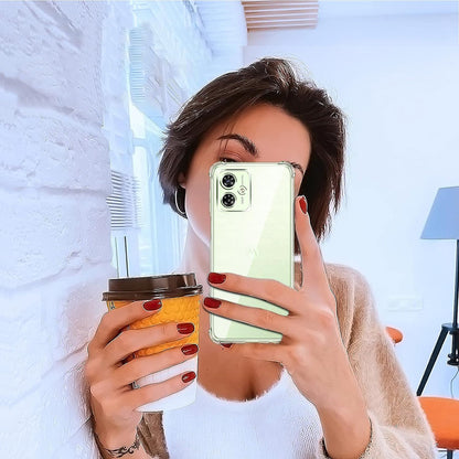 Custodia per Motorola Moto G55, Techsuit, Shockproof Clear, Trasparente