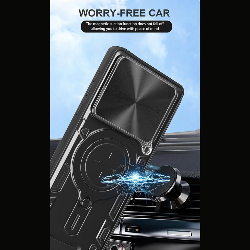 Custodia per Motorola Moto G67 Power / G57 Power, Techsuit, CamGuard Pro, Nera