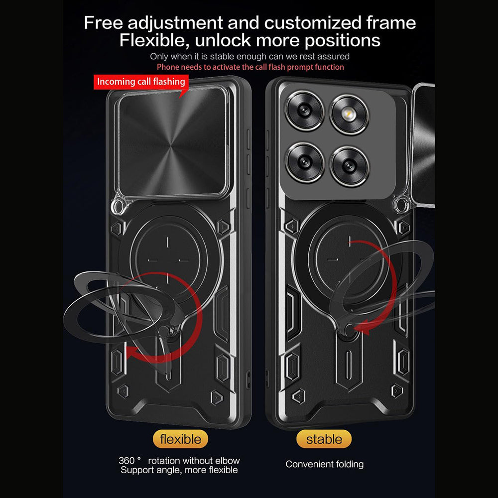 Custodia per Motorola Moto G67 Power / G57 Power, Techsuit, CamGuard Pro, Nera