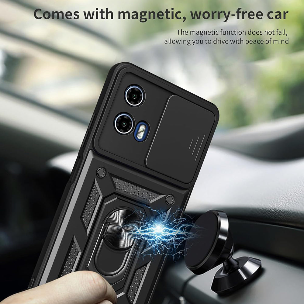 Custodia per Motorola Moto G67 Power / G57 Power, Techsuit, CamShield, Nera