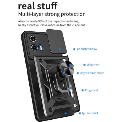 Custodia per Motorola Moto G71 5G, Techsuit, CamShield, Nera