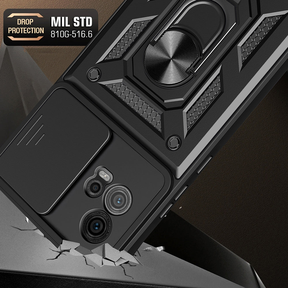 Custodia per Motorola Moto G72, Techsuit, CamShield, Nera