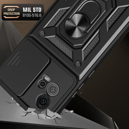 Custodia per Motorola Moto G72, Techsuit, CamShield, Nera