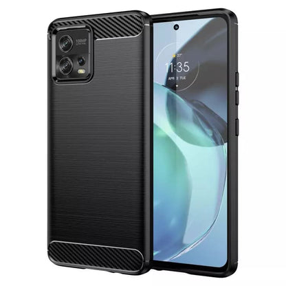 Custodia per Motorola Moto G72, Techsuit, Carbonio, Nera