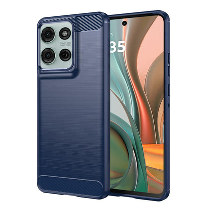 Coque pour Motorola Moto G75, Techsuit, Carbone, Bleue
