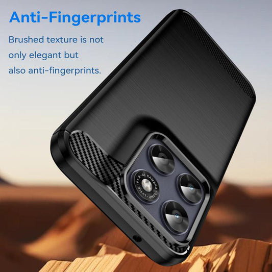 Custodia per Motorola Moto G77 / G67, Techsuit, Carbonio, Nera