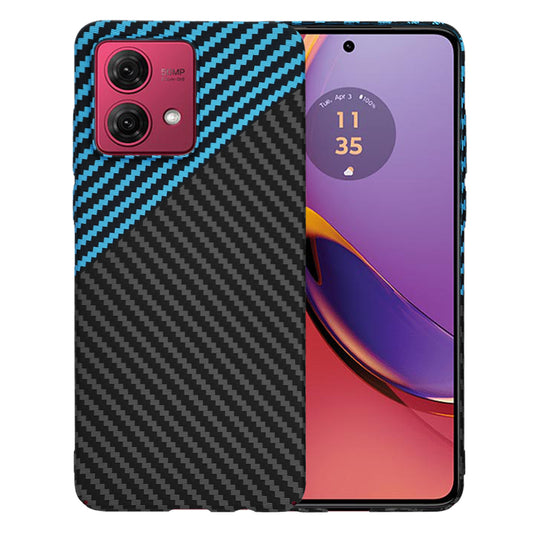 Coque pour Motorola Moto G84, Techsuit, Carbonite FiberShell, Noir Bleu