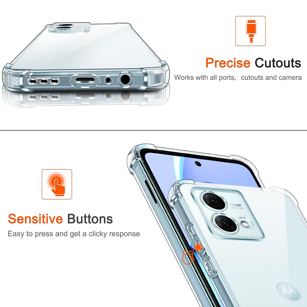 Custodia per Motorola Moto G84, Techsuit, Shockproof Clear, Trasparente