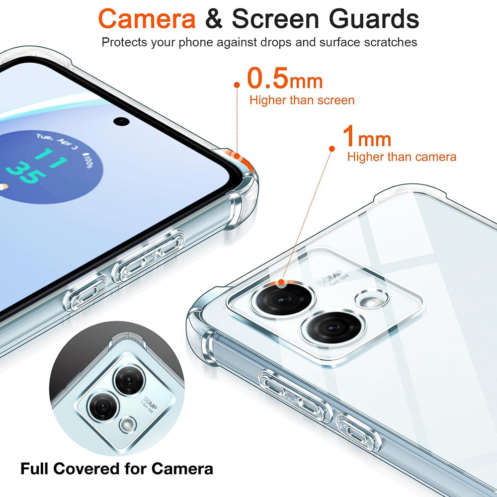 Custodia per Motorola Moto G84, Techsuit, Shockproof Clear, Trasparente
