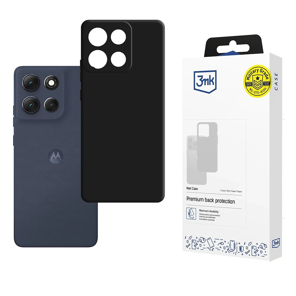 Coque pour Motorola Moto G86, 3MK, Noire Mate