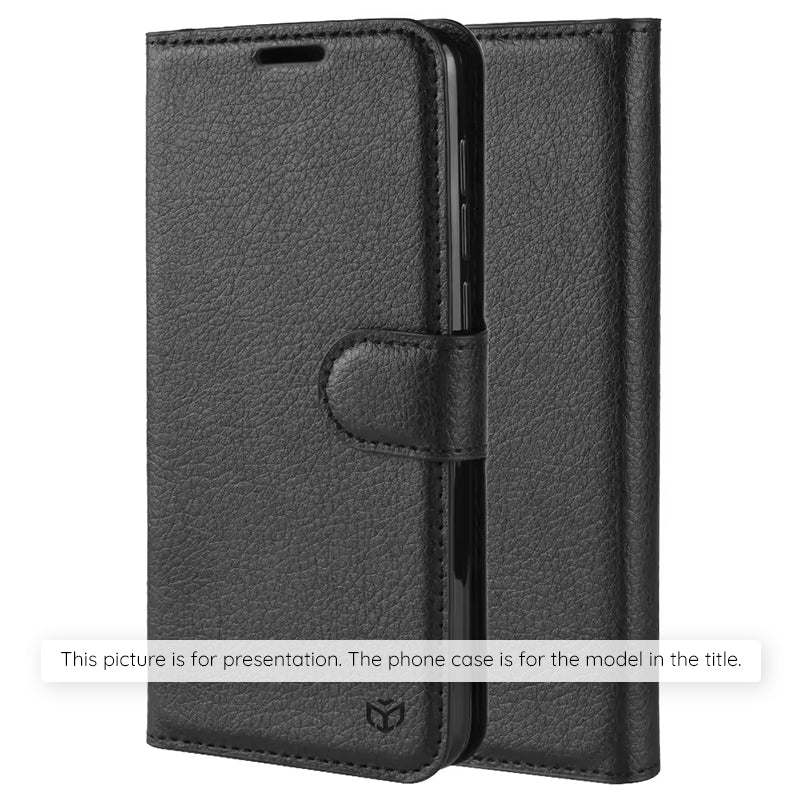 Custodia per Motorola Moto G86 Power, Techsuit, Leather Folio, Nera