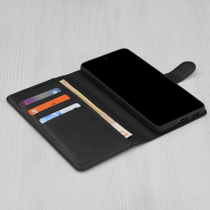Custodia per Motorola Moto G86 Power, Techsuit, Leather Folio, Nera