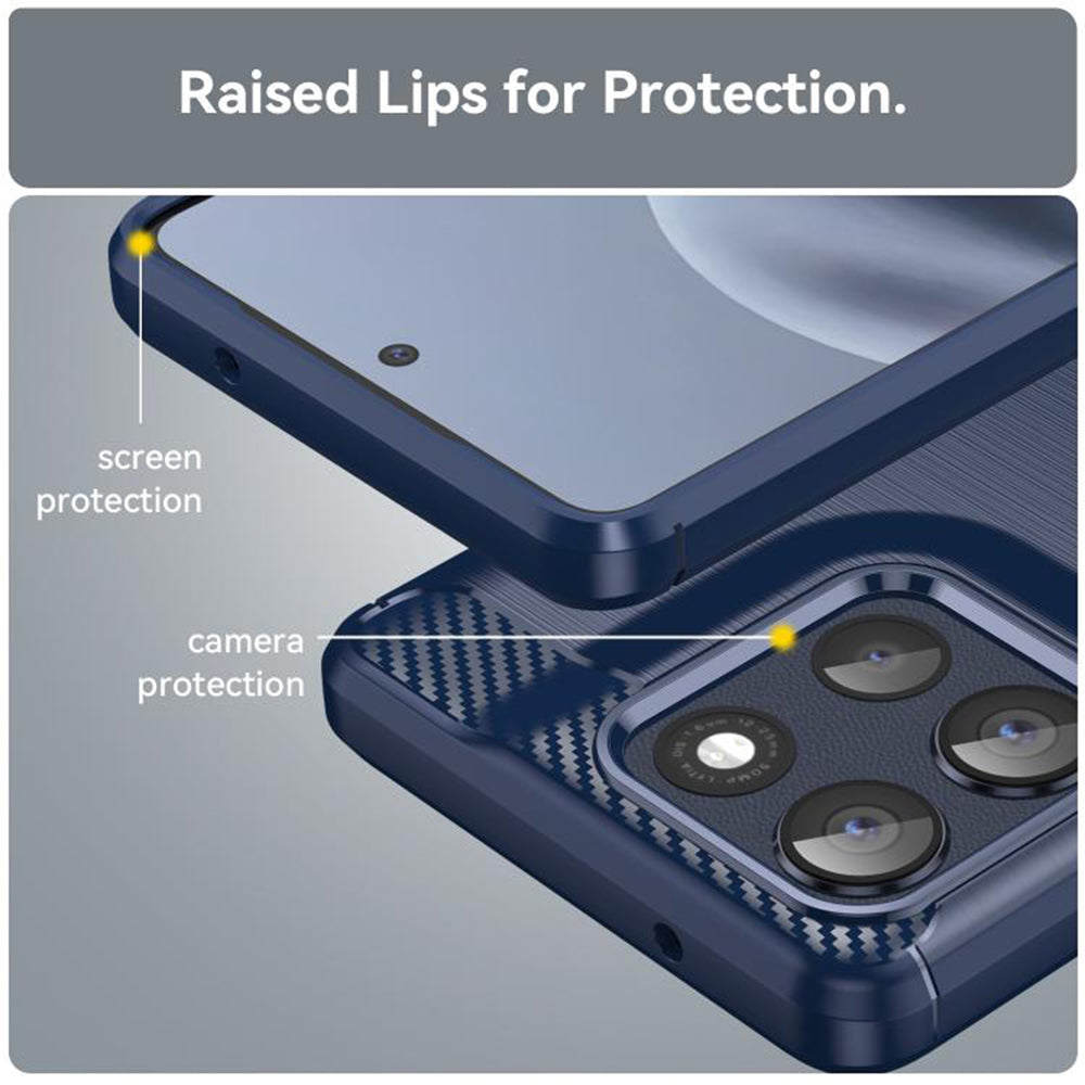 Coque pour Motorola Moto G86, Techsuit, Carbone, Bleue