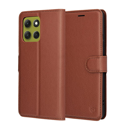 Étui pour Motorola Moto G86, Techsuit, Leather Folio, Marron