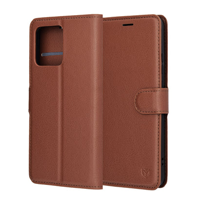 Étui pour Motorola Moto G86, Techsuit, Leather Folio, Marron