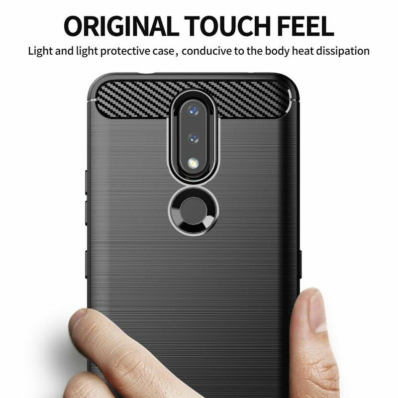 Custodia per Nokia 2.4, Techsuit, Carbonio, Nera