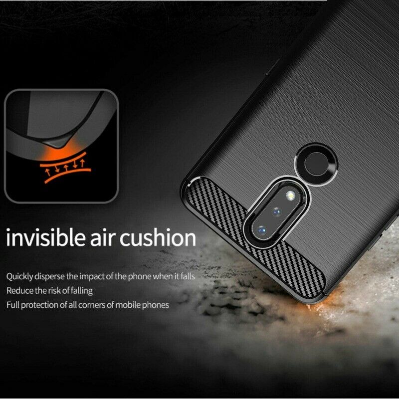 Custodia per Nokia 2.4, Techsuit, Carbonio, Nera