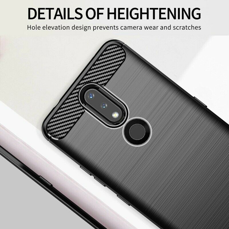 Custodia per Nokia 2.4, Techsuit, Carbonio, Nera