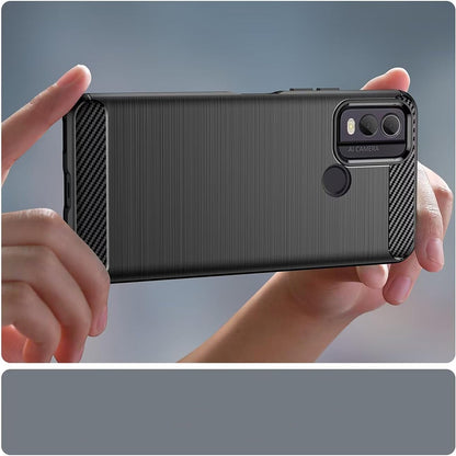 Custodia per Nokia C22, Techsuit, Carbonio, Nera