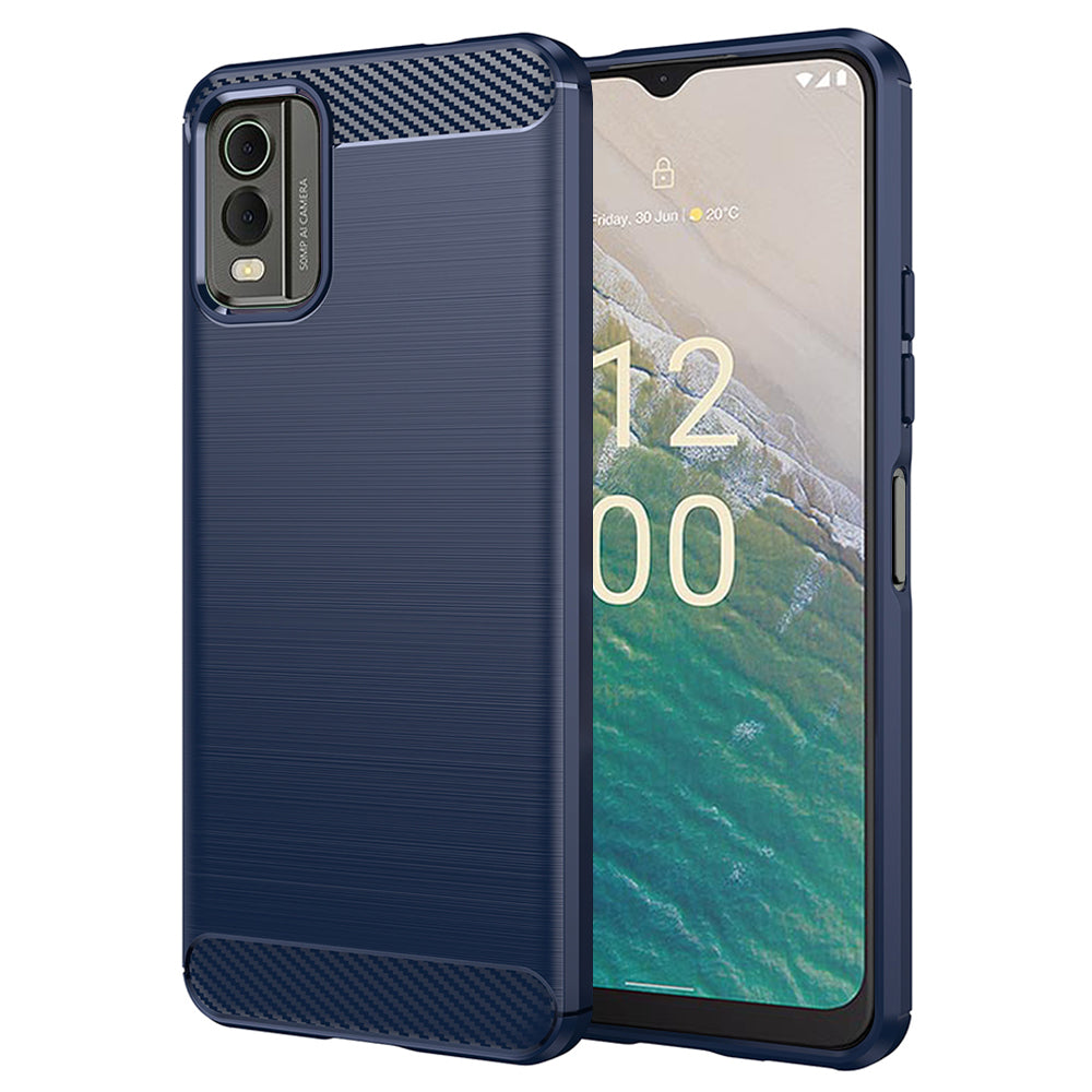 Custodia per Nokia C32, Techsuit, Carbonio, Blu