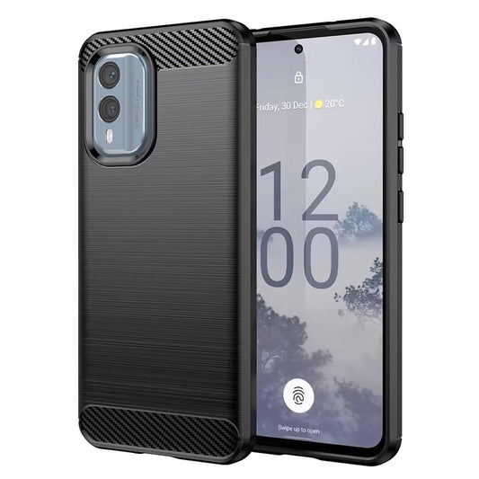 Hülle für Nokia X30, Techsuit, Carbon, Schwarz