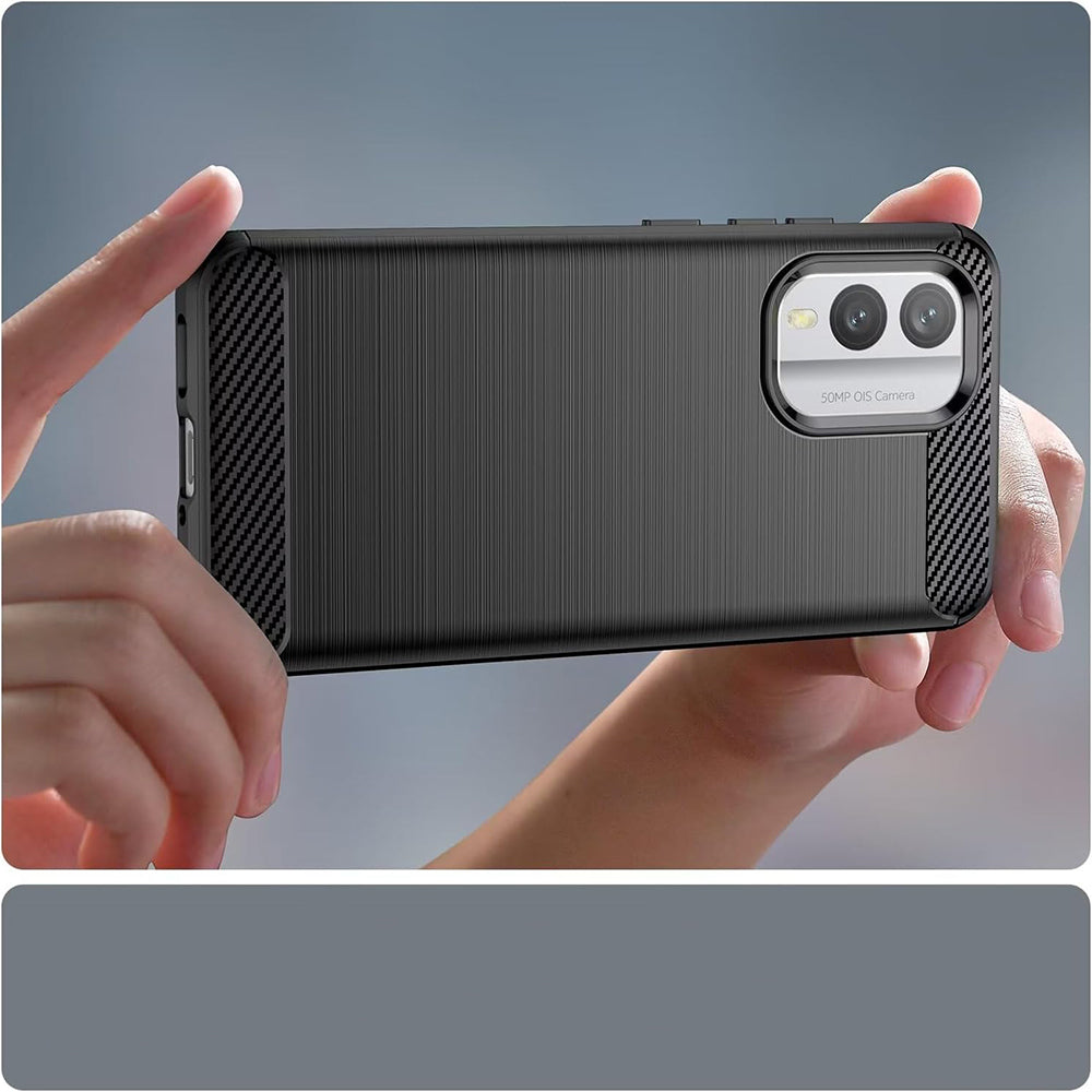 Coque pour Nokia X30, Techsuit, Carbone, Noire
